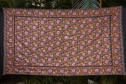 Pashtush India Womens Shawls Pashtush Womens Pure Pashmina Shawl, Papier Mache Hand Embroidery, Hand Woven, Gulabdaar Design, Black