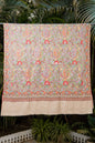 Pashtush India Womens Shawls Pashtush Womens Pure Pashmina Shawl, Papier Mache Hand Embroidery, Hand Woven, Gulabdaar Design, Multicolour With Natural Woven Base