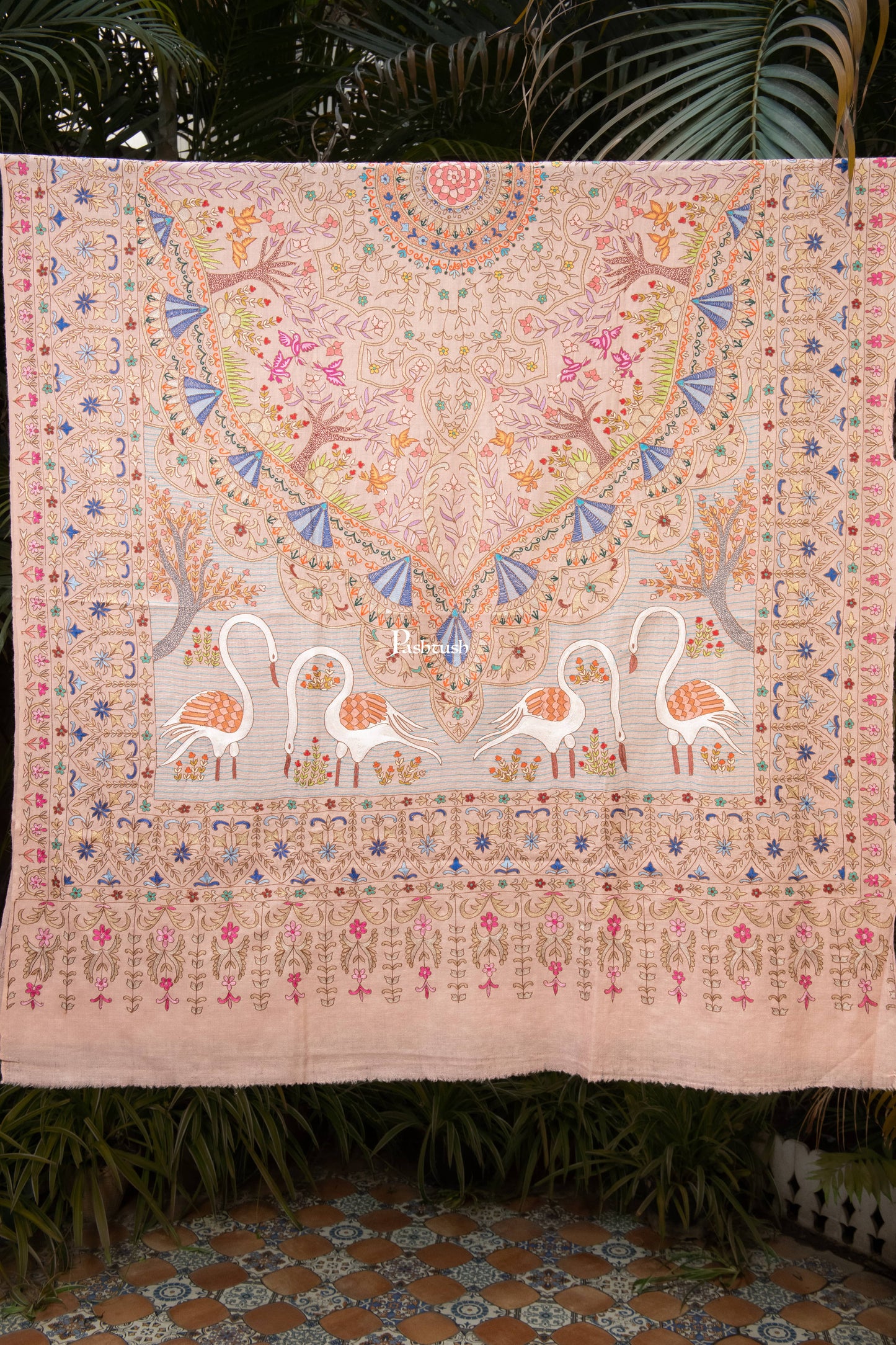 Pashtush India Womens Shawls Pashtush Womens Pure Pashmina Shawl, Peach