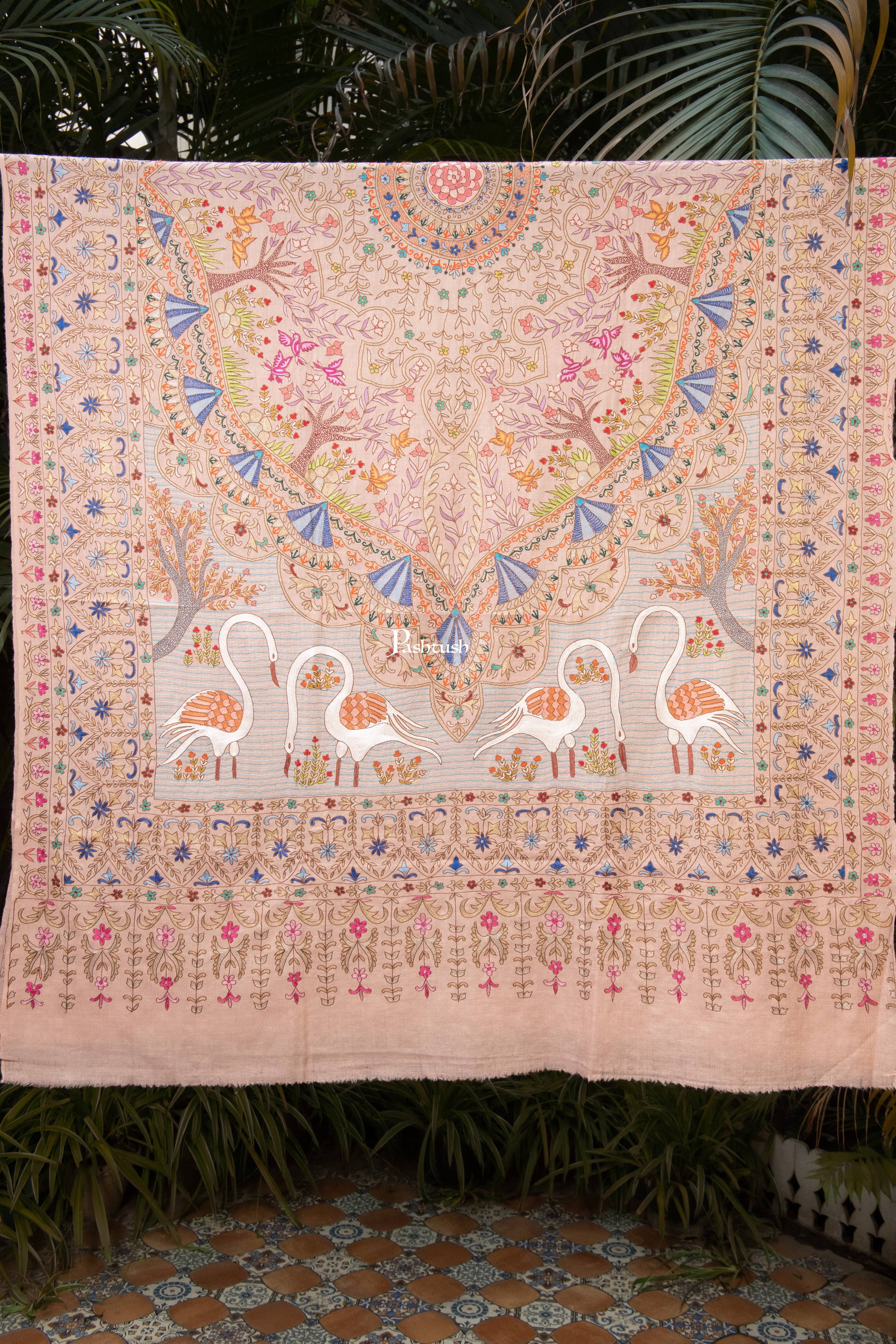 Pashtush India Womens Shawls Pashtush Womens Pure Pashmina Shawl, Peach