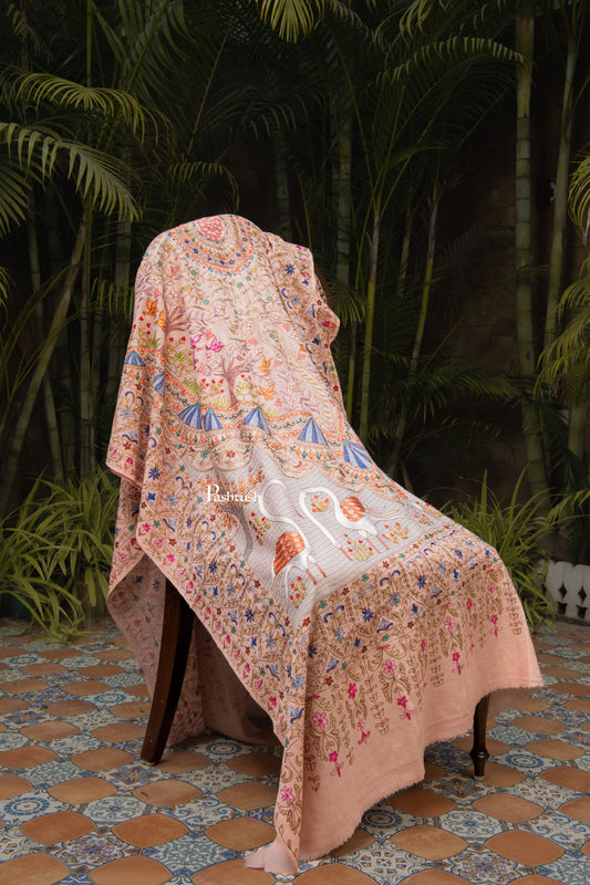 Pashtush India Womens Shawls Pashtush Womens Pure Pashmina Shawl, Peach