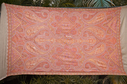 Pashtush India Womens Shawls Pashtush Womens Pure Pashmina Shawl, Sozni Hand Embroidery, Hand Woven Design, Khakikaar