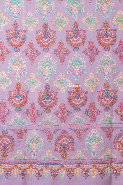 Pashtush India Womens Shawls Pashtush Womens Pure Pashmina Shawl, Sozni Hand Embroidery, Hand Woven Design, Peel Lilac