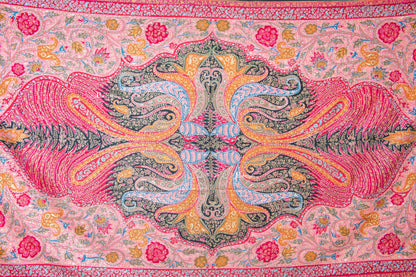 Pashtush India Womens Shawls Pashtush Womens Pure Pashmina Shawl, Sozni Hand Embroidery, Hand Woven, Kalamkari Design, Multicolour