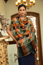 Pashtush India Womens Shawls Pashtush Womens Pure Pashmina Shawl, Woven Checks Decorated With Sozni Embroidery Design, Multicolour