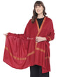 Pashtush India Womens Shawls Pashtush Womens Pure Wool Embroidery Shawl, Woolmark Certificate, Hand Embroidery Neem daur, Maroon