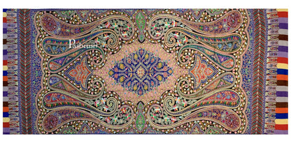Pashtush India 100x200 Pashtush Womens Pure Wool, Hand Embroidered Kalamkari Shawl, With Woolmark Certificate