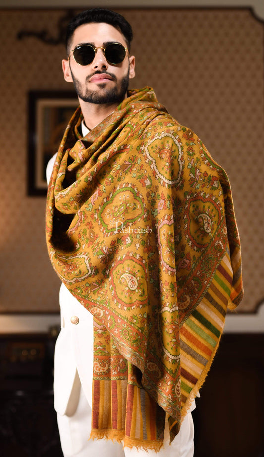 Pashtush India 70x200 Pashtush Womens Pure Wool Kaani Stole, With Woolmark Certification