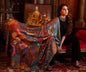 Pashtush India 100x200 Pashtush Womens, Pure Wool, Printed Darbar Shawl, Woolmark Certified.