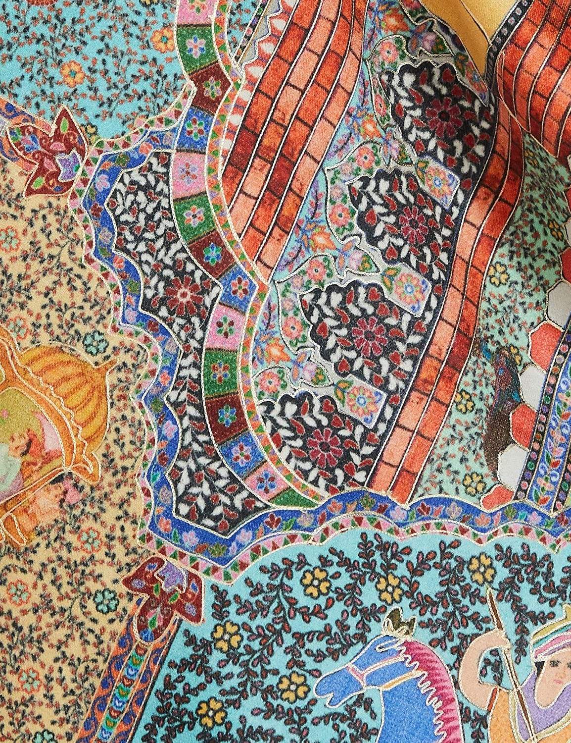 Pashtush India 100x200 Pashtush Womens, Pure Wool, Printed Darbar Shawl, Woolmark Certified.