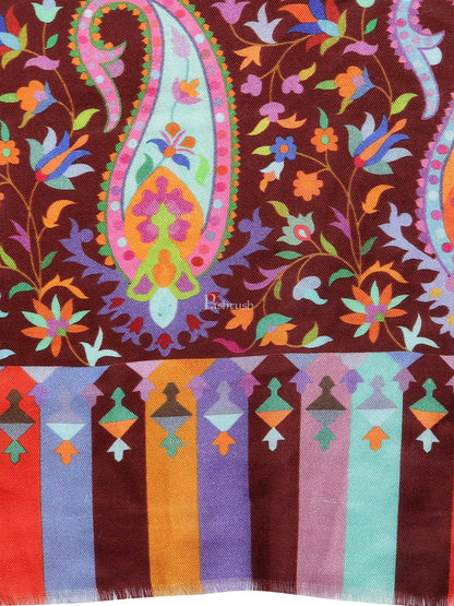 Pashtush India Womens Shawls Pashtush Womens Pure Wool Printed Shawl, Soft And Warm