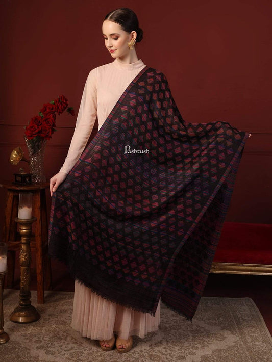 Pashtush India 70x200 Pashtush Womens Reversible Stole, 100% Pure Wool With Woolmark Certification