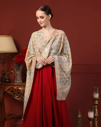 Pashtush India 70x200 Pashtush Womens Reversible Stole, 100% Pure Wool With Woolmark Certification