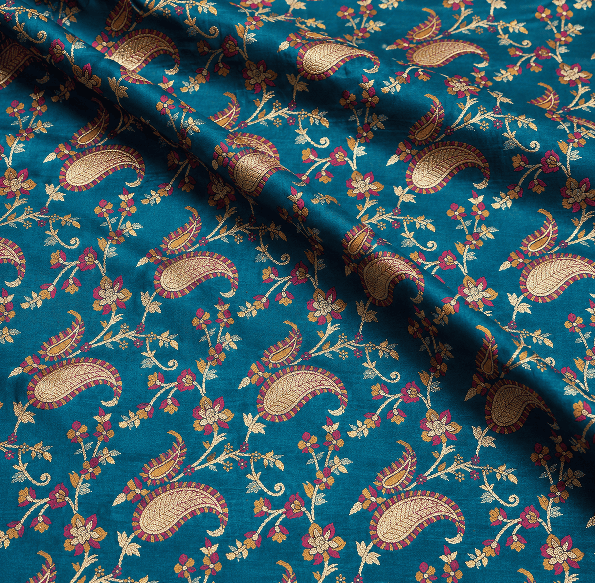 Pashtush Shawl Store Womens Sarees Pashtush Womens Saree, Woven Art-Silk, Zari Weave Design, Turquoise Blue and Fuscia