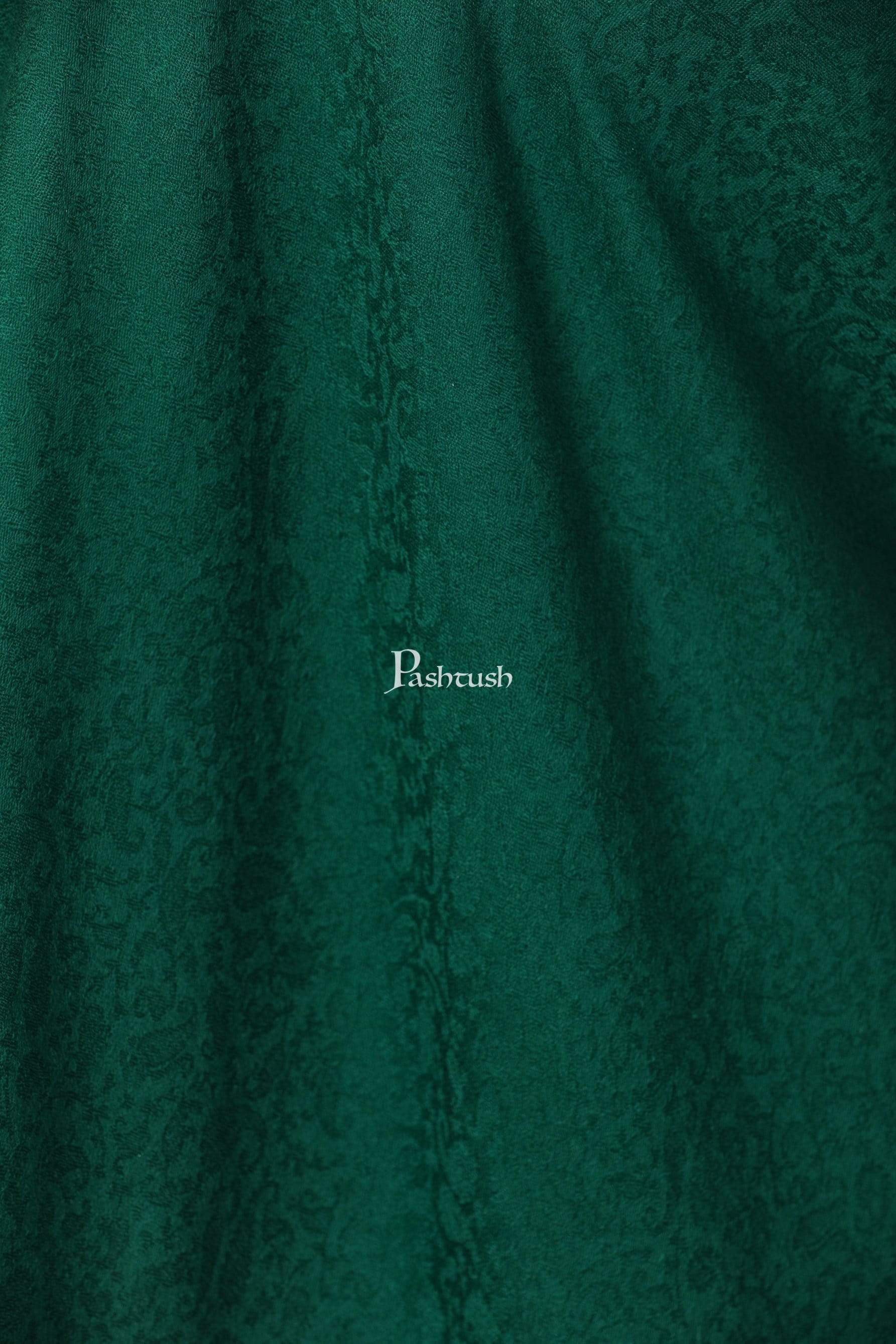 Pashtush India 70x200 Pashtush Womens Scarf with Chanting Paisleys Design, Soft and Warm, Emerald Green