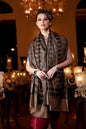 Pashtush India Womens Stoles and Scarves Scarf Pashtush Womens Self Stole, Fine Wool, Paisley Weave, Black and Taupe