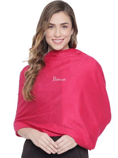 Pashtush His and Her Gift Set of Fine Wool Shawl and Stole, Beige and Pink, Packaged in Keepsake Wooden Chester Gift Box