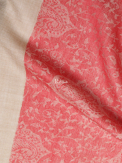Pashtush India Womens Stoles and Scarves Scarf Pashtush Womens Self Stole, Fine Wool, Paisley Weave, Red