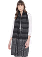 Pashtush India Womens Stoles and Scarves Scarf Pashtush Womens Self Stole, Fine Wool, Striped Weave, Black