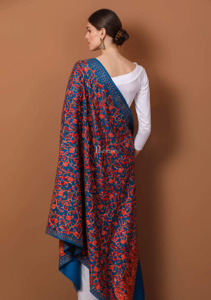 Pashtush India 100x200 Pashtush Womens Shawl, Aari Embroidery, Ferozah