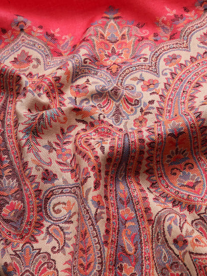 Pashtush India Womens Shawls Pashtush Womens Shawl, Faux Pashmina, Woven Palla Design , Hot Pink