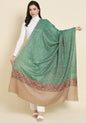 Pashtush India Womens Shawls Pashtush Womens Shawl, Fine Wool, Aztec Weave, Soft light weight, Emerald Green
