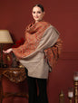 Pashtush India Womens Shawls Pashtush Womens Shawl, Fine Wool, Needlework Jaal, Papier Mache Embroidery, Beige