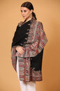 Pashtush India Womens Shawls Pashtush Womens Shawl, Fine Wool, Soft and Warm, Woven Darbar Design, Black