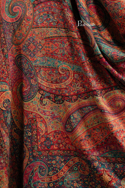 Pashtush India Womens Shawls Pashtush Womens Shawl, Fine Wool Twilight Collection, Woven Design, Multicoloured