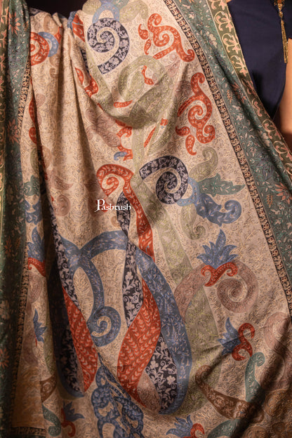 Pashtush India Womens Shawls Pashtush Womens Shawl, Kalamkari Design, Multicolour