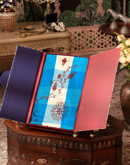 Pashtush India Gift Pack Pashtush Womens Shawl, Kashmiri Hand Embroidery, Soft and Warm Wool, Aqua Blue