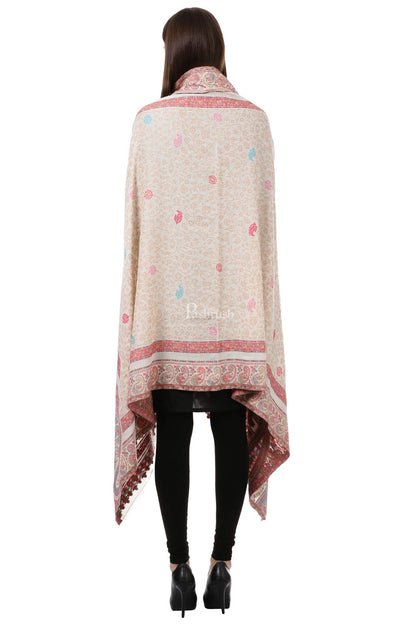 Pashtush India Womens Shawls Pashtush Womens Shawl,"Rich Garden Aesthic" Design, Inspired By Vintage Jamawar Shawls, Faux Pashmina Shawls, Soft And Warm