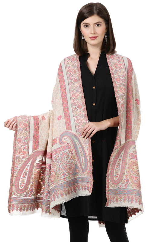 Pashtush India Womens Shawls Pashtush Womens Shawl,"Rich Garden Aesthic" Design, Inspired By Vintage Jamawar Shawls, Faux Pashmina Shawls, Soft And Warm