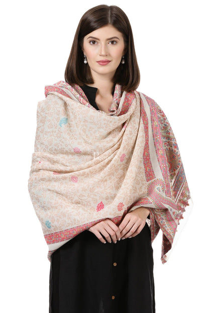 Pashtush India Womens Shawls Pashtush Womens Shawl,"Rich Garden Aesthic" Design, Inspired By Vintage Jamawar Shawls, Faux Pashmina Shawls, Soft And Warm