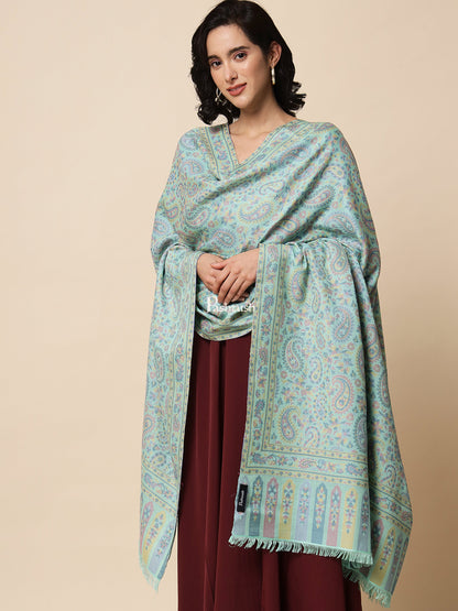 Pashtush India Womens Shawls Pashtush Womens Shawl, Soft Bamboo, Woven Paisley Weave, Mint