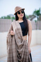 Pashtush India Womens Shawls Pashtush Womens Shawl, Thick Wool Shawl Check Design,  Extra Warm Shawl