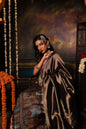 Pashtush India Womens Shawls Pashtush Womens Shawl, Twilight Collection, Palla border weave Fine Wool, Amber and Gold