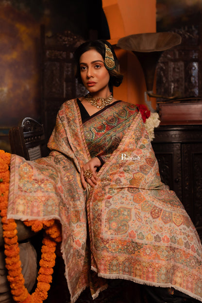 Pashtush India Womens Shawls Pashtush Womens Shawl, Twilight Collection with Kalamkari Weave, Multicolored