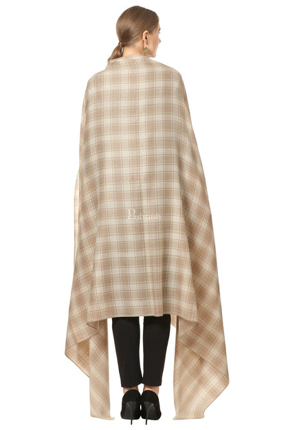 Pashtush India Womens Shawls Pashtush Womens Shawl, Ultra Soft  Wool Shawl Check Design,  Shawl
