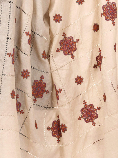 Pashtush Womens Shawl With Tarkashi, Fineembroidery With Hand Knotted. Hand-Made Shawl