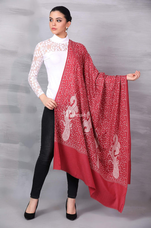 Pashtush Shawl Store Shawl Pashtush Womens Shawl with Tone on Tone Embroidery, Soft and Warm, Light Weight