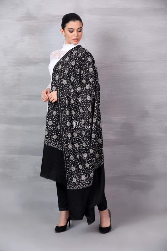 Pashtush Shawl Store Shawl Pashtush Womens Shawl with Tone on Tone Embroidery, Soft and Warm, Light Weight