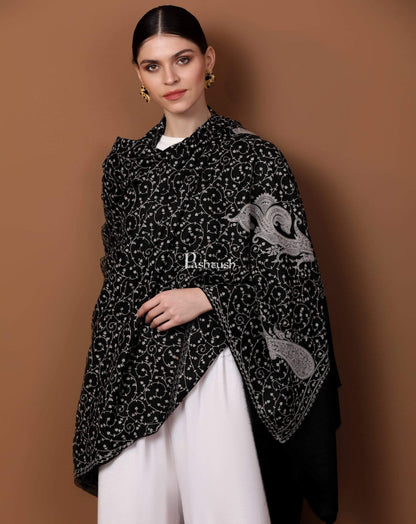 Pashtush India 100x200 Pashtush Womens Shawl with Tone on Tone Embroidery, Soft and Warm, Light Weight