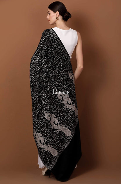 Pashtush India 100x200 Pashtush Womens Shawl with Tone on Tone Embroidery, Soft and Warm, Light Weight