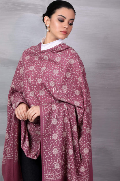 Pashtush India 100x200 Pashtush Womens Shawl with Tone on Tone Embroidery, Soft and Warm, Light Weight