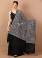 Pashtush India Shawl Pashtush Womens Shawl with Tone on Tone Embroidery, Soft and Warm, Rich Black