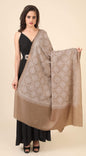 Pashtush India 100x200 Pashtush Womens Shawl with Tone on Tone Embroidery, Soft and Warm, Taupe