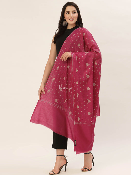 Pashtush India Womens Shawls Pashtush Womens Shawl With Tone On Tone Embroidery, Soft, Warm, Light Weight
