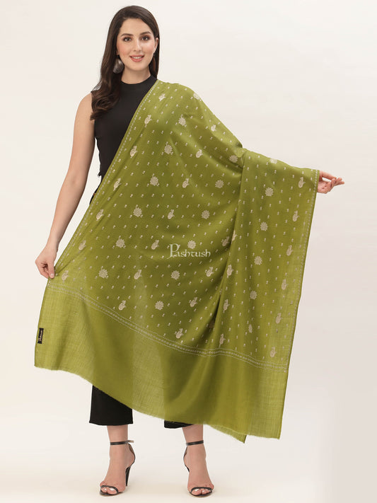 Pashtush India Womens Shawls Pashtush Womens Shawl With Tone On Tone Embroidery, Soft, Warm, Light Weight