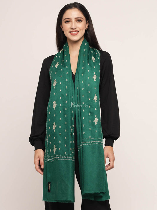 Pashtush India Womens Shawls Pashtush Womens Shawl With Tone On Tone Embroidery, Soft, Warm, Light Weight